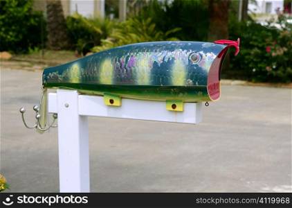Fun artistic mail box with fish shape