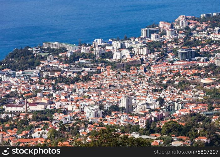 Funchal aerial view, Madeira island, Portugal