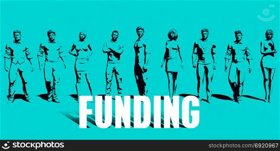 Funding Focus with Business People United Art. Funding