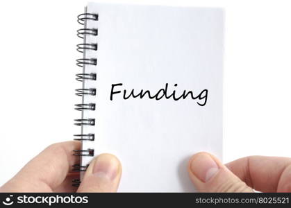 Funding text concept isolated over white background