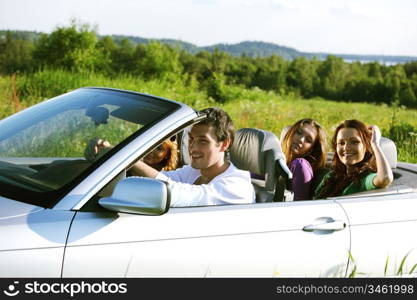 funey friends in dance car