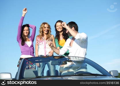 funey friends in dance car