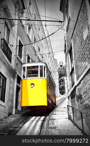 Funicular (Elevador do Lavra) in Lisbon, Portugal