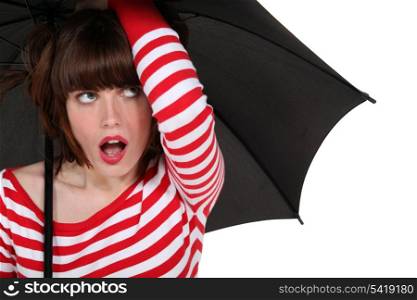 Funky woman with an umbrella