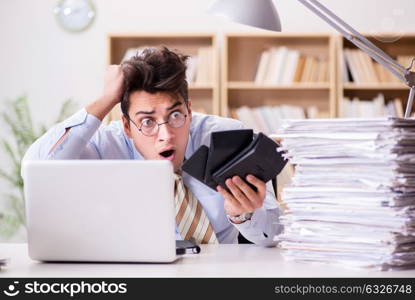 Funny accountant bookkeeper working in the office