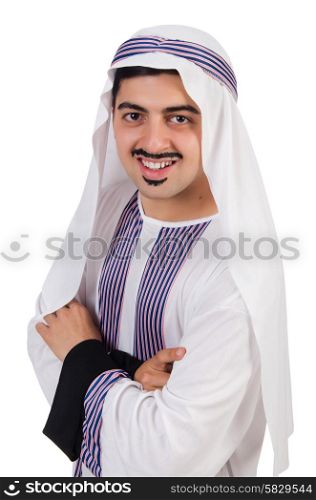 Funny arab man isolated on the white