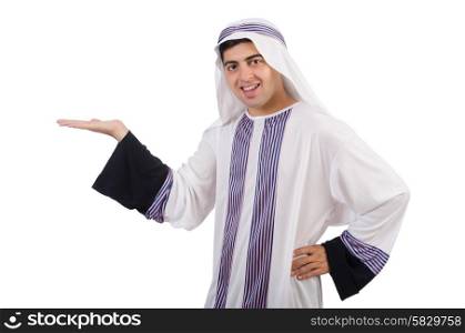 Funny arab man isolated on the white
