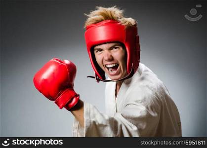 Funny boxer in sport concept