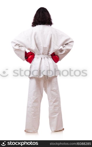 Funny boxer isolated on the white background