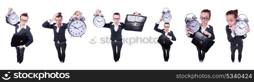 Funny businesswoman in collage set