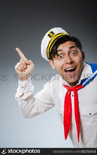 Funny captain sailor wearing hat