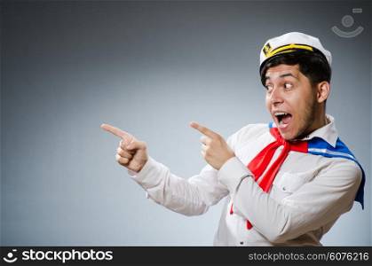 Funny captain sailor wearing hat