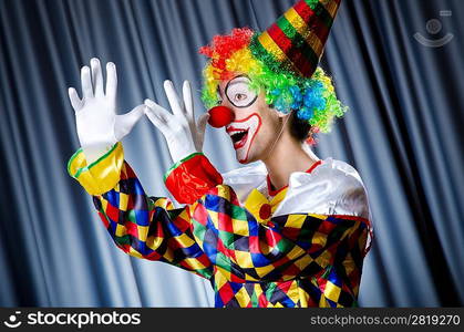 Funny clown in studio shooting