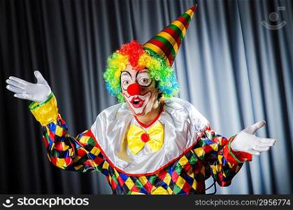 Funny clown in studio shooting