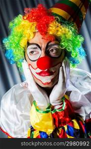 Funny clown in studio shooting