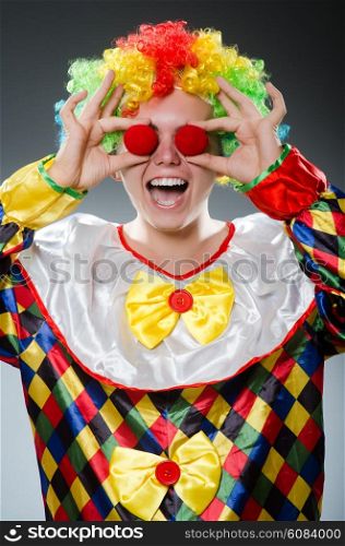Funny clown in the studio