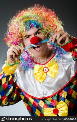 Funny clown in the studio