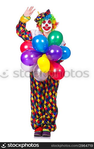 Funny clown isolated on the white