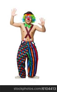 Funny clown isolated on the white background