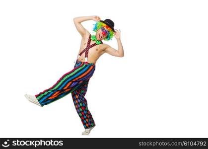 Funny clown isolated on the white background