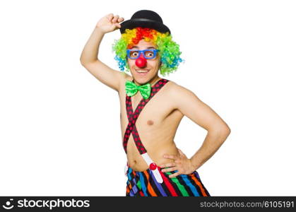 Funny clown isolated on the white background