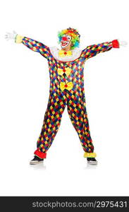 Funny clown isolated on white