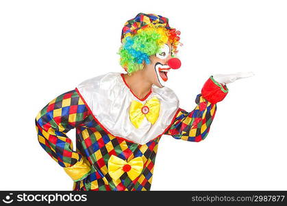 Funny clown isolated on white