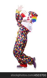 Funny clown isolated on white