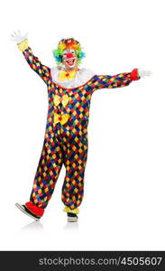 Funny clown isolated on white