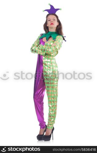 Funny clown isolated on white