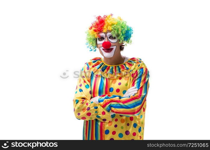 Funny clown isolated on white background