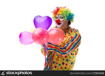 Funny clown isolated on white background