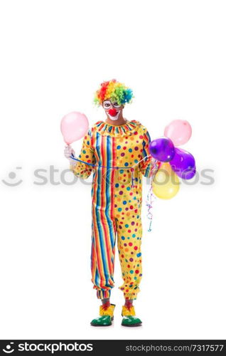 Funny clown isolated on white background