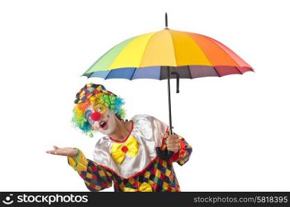 Funny clown on the white