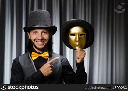 Funny concept with theatrical mask