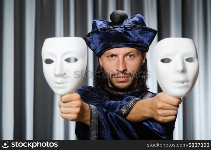 Funny concept with theatrical mask