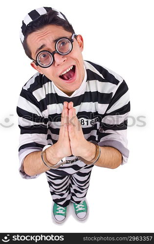 Funny convict isolated on the white