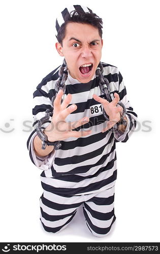 Funny convict isolated on the white