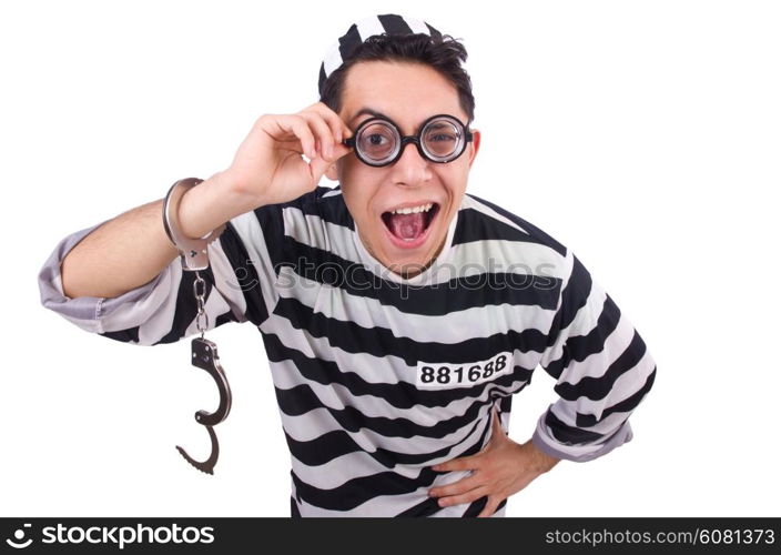 Funny convict isolated on the white