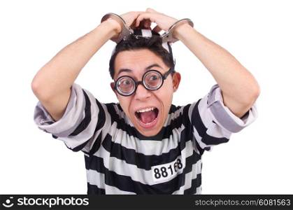 Funny convict isolated on the white