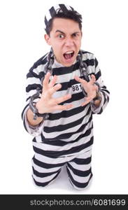 Funny convict isolated on the white