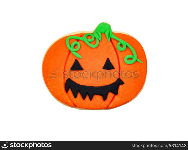 Funny cookie for Halloween isolated on a white background