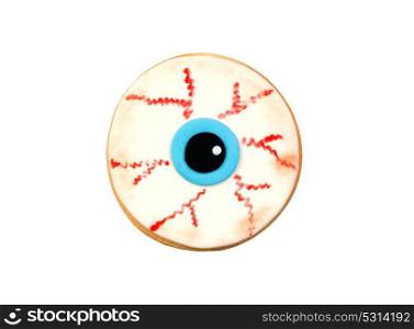 Funny cookie for Halloween isolated on a white background