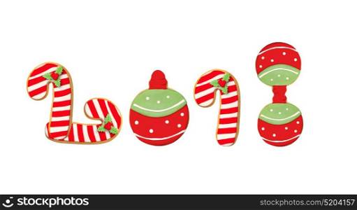 Funny cookies for Christmas isolated on a white background