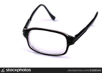 Funny cyclopic eye glasses with single lens isolated on white