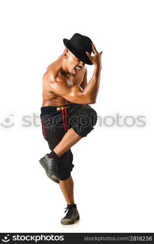 Funny dancer isolated on the white