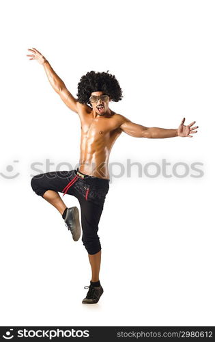 Funny dancer isolated on the white