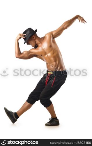Funny dancer isolated on the white