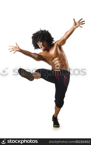 Funny dancer isolated on the white