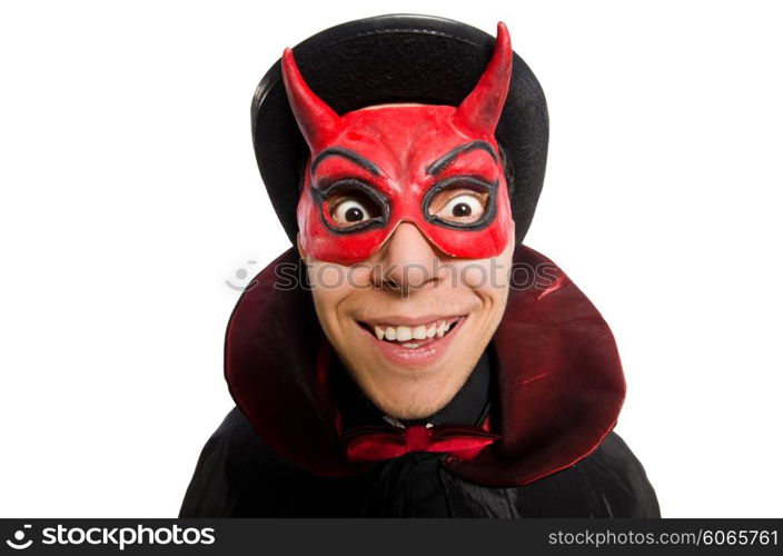 Funny devil isolated on the white background